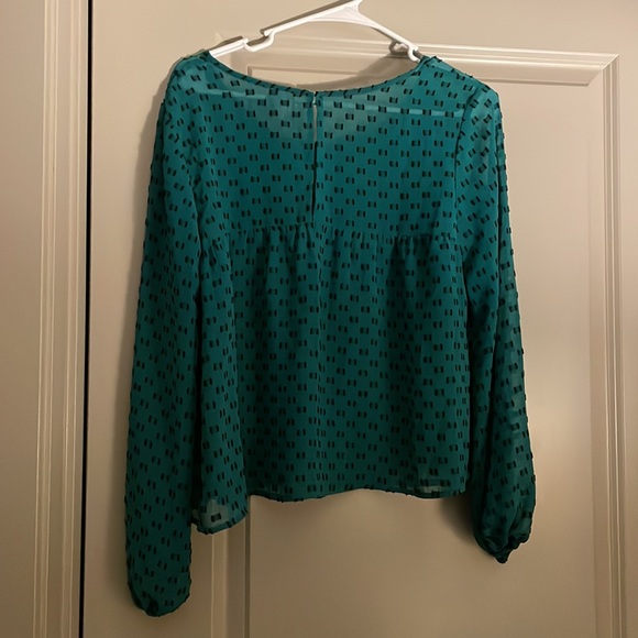 Merona sheer teal blouse, size S - Picture 2 of 2